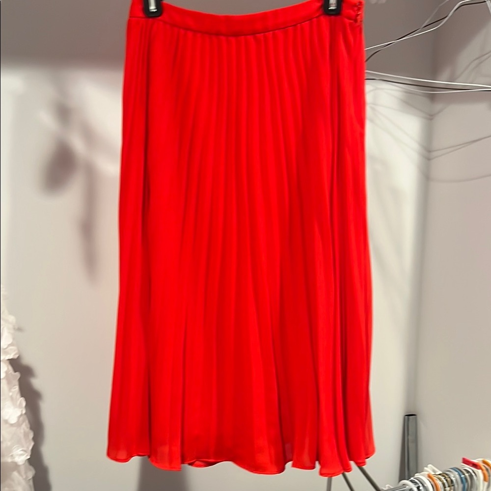 Elegant Red Pleated Skirt